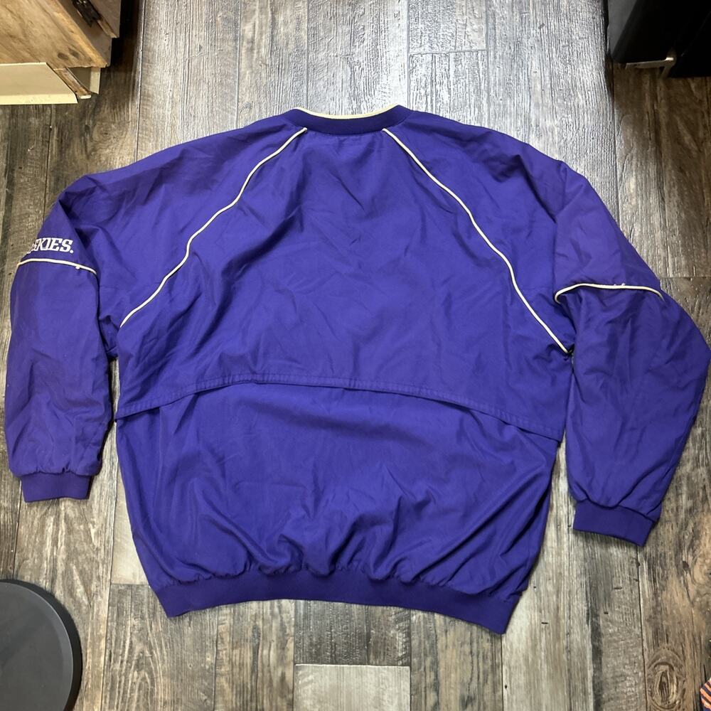 Vintage Y2k Nike Clima-Fit UW Huskies Center Swoosh Windbreaker Sweatshirt XXL - Picture 4 of 6
